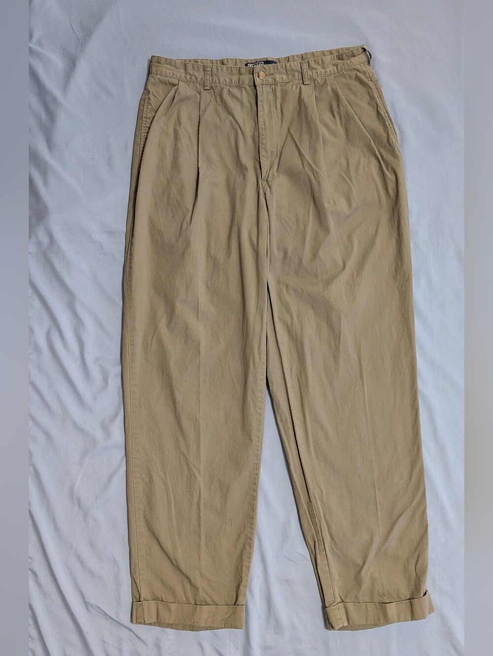 Vtg Polo Ralph Lauren Hammond Pant Pleated Chinos 36x32 Khaki Tan
